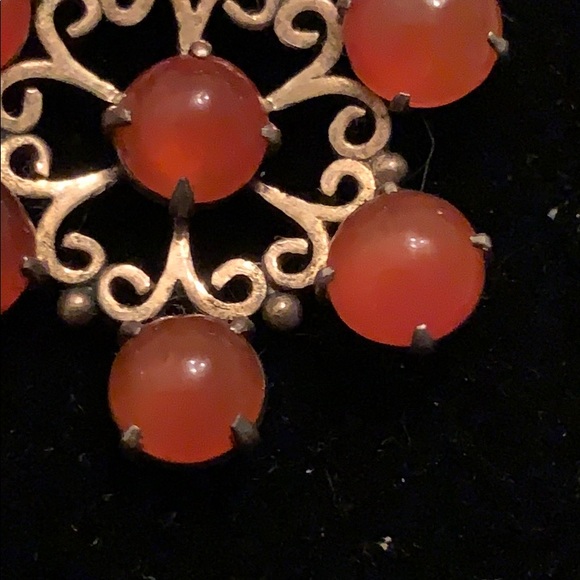 ♣️♠️🟥Vintage silver and carnelian pendant - Picture 2 of 10